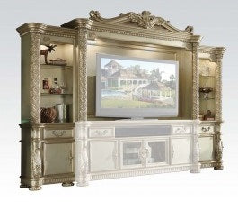 Acme Vendome Entertainment Center in Gold Patina 91310 - ATL FURNITURE