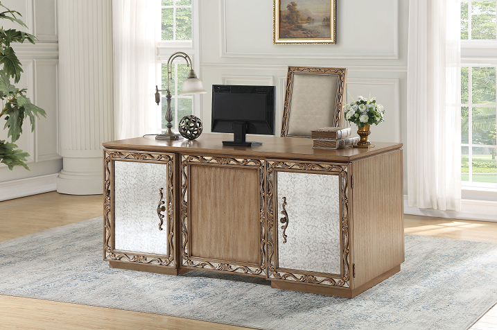 Orianne Antique Gold Desk - ATL FURNITURE