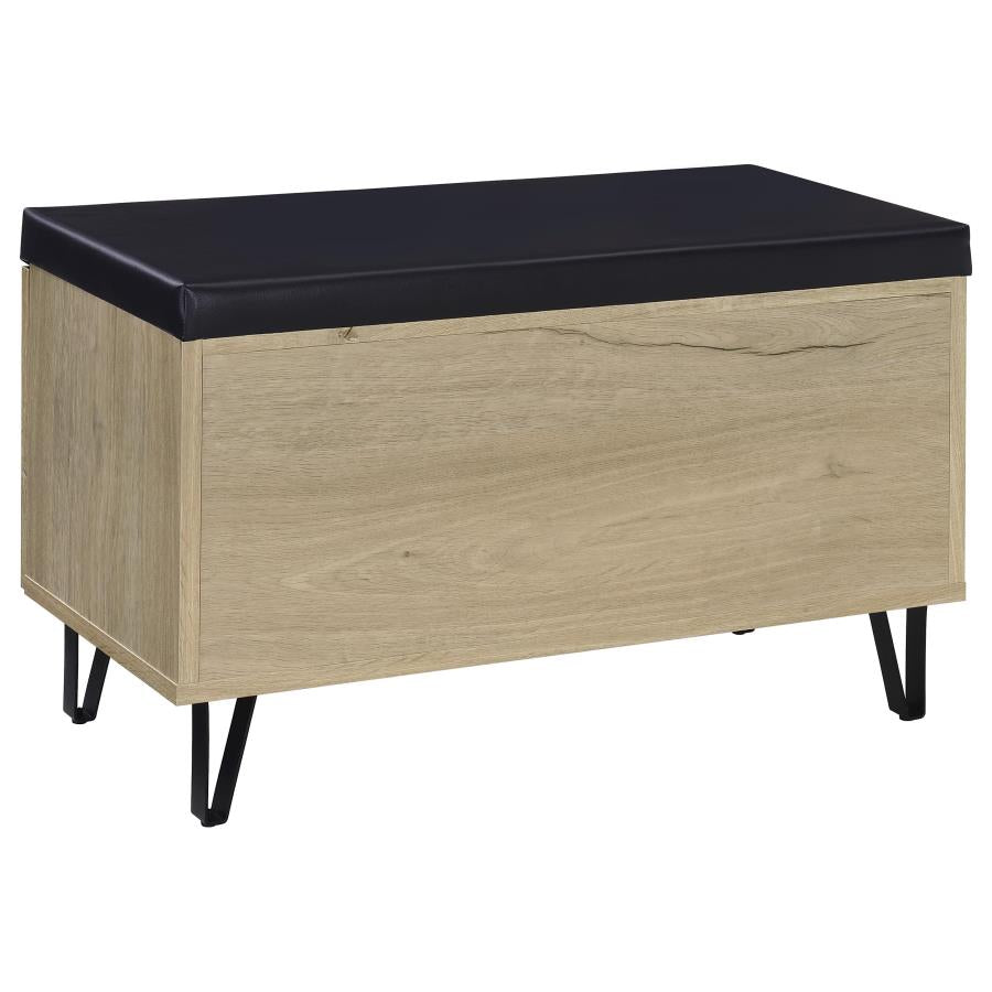 Brixton 2-Door Padded Entryway Shoe Storage Bench White Oak