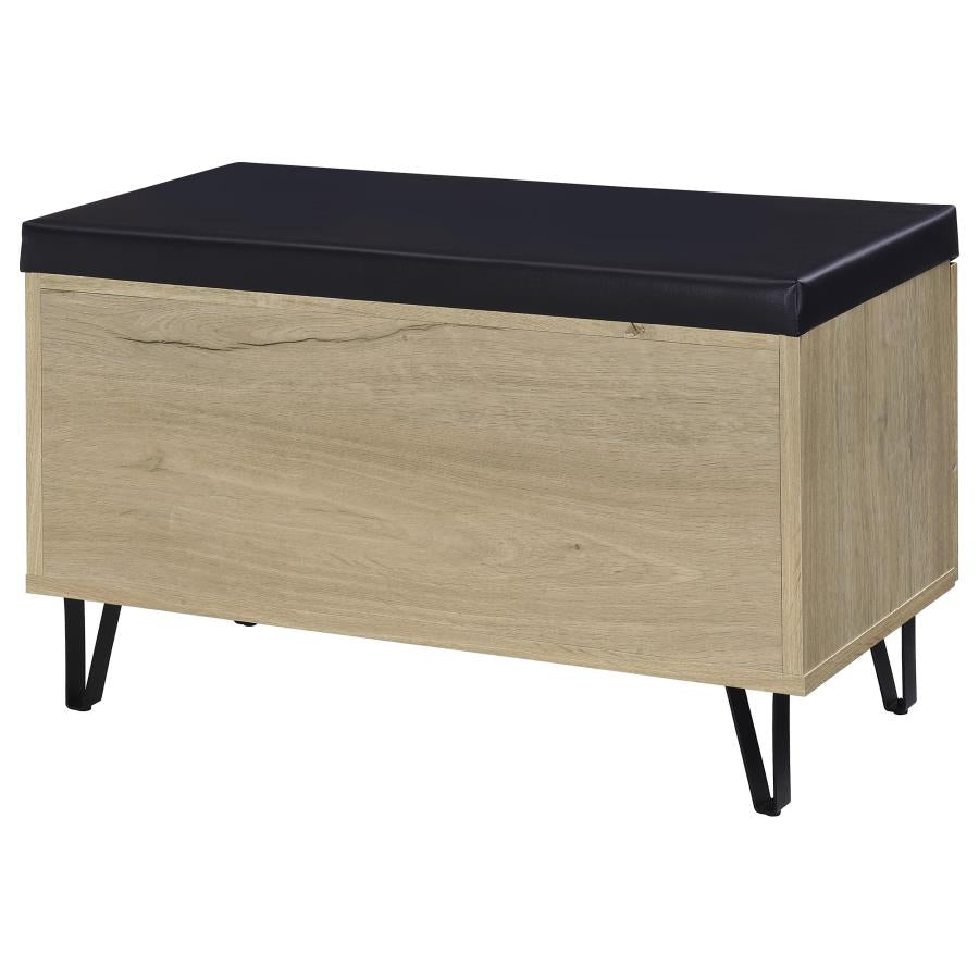 Brixton 2-Door Padded Entryway Shoe Storage Bench White Oak
