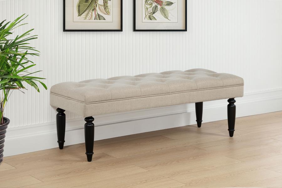 Marsha 52-Inch Upholstered Entryway Accent Bench Latte