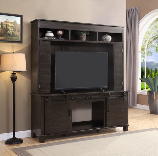 Apison Espresso Entertainment Center w/Fireplace - ATL FURNITURE