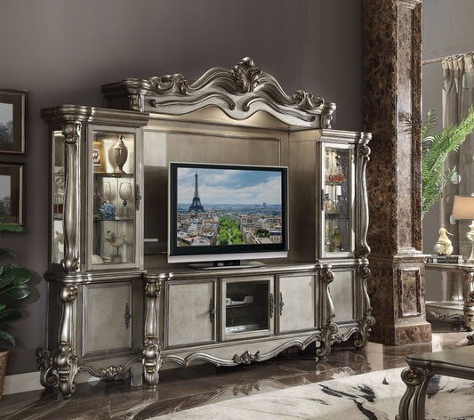 Versailles Antique Platinum TV Stand - ATL FURNITURE