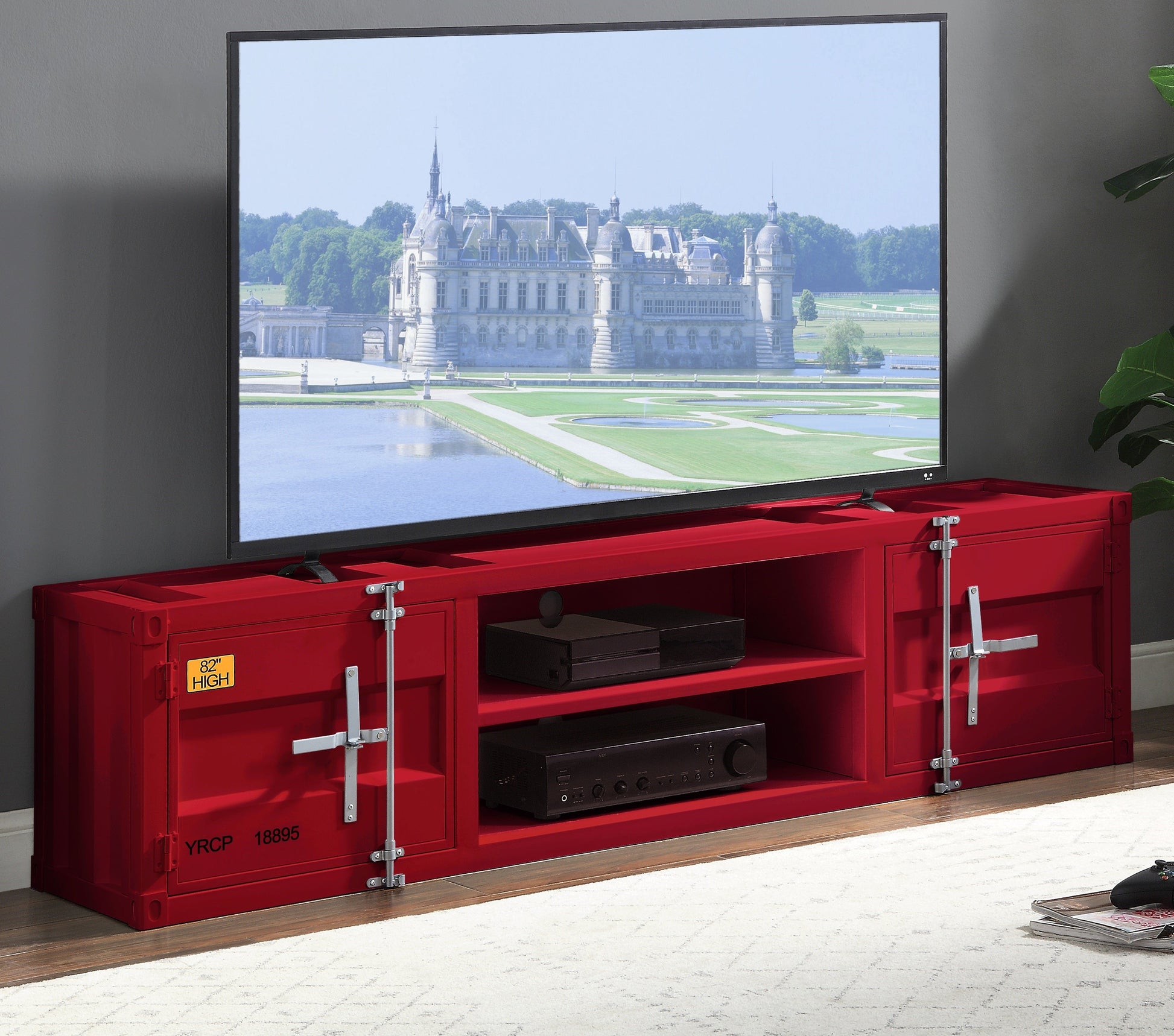 Cargo Red TV Stand - ATL FURNITURE