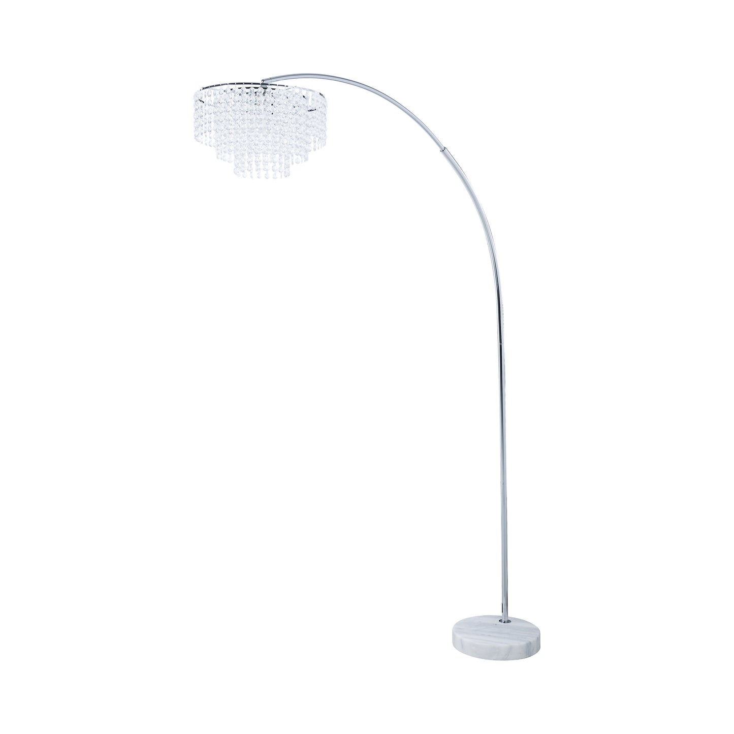 Shirley Marble Base Floor Lamp Chrome and Crystal