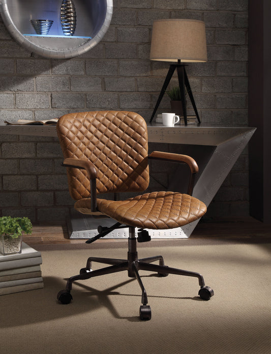 Josi Coffee Top Grain Leather Office Chair - ATL FURNITURE