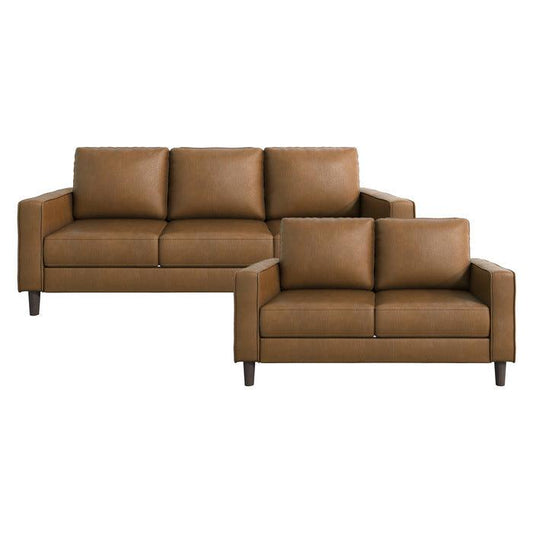 Homelegance - Malcolm 2 Piece Sofa Set In Brown - 9203Brw*2 - ATL FURNITURE