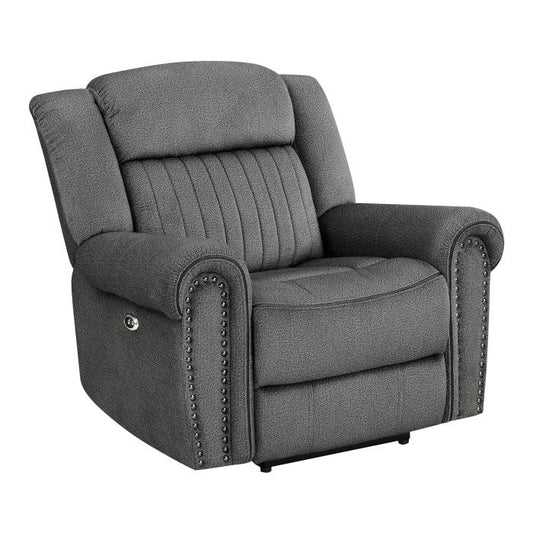 Homelegance - Brennen Power Reclining Chair In Charcoal - 9204Cc-1Pw - ATL FURNITURE