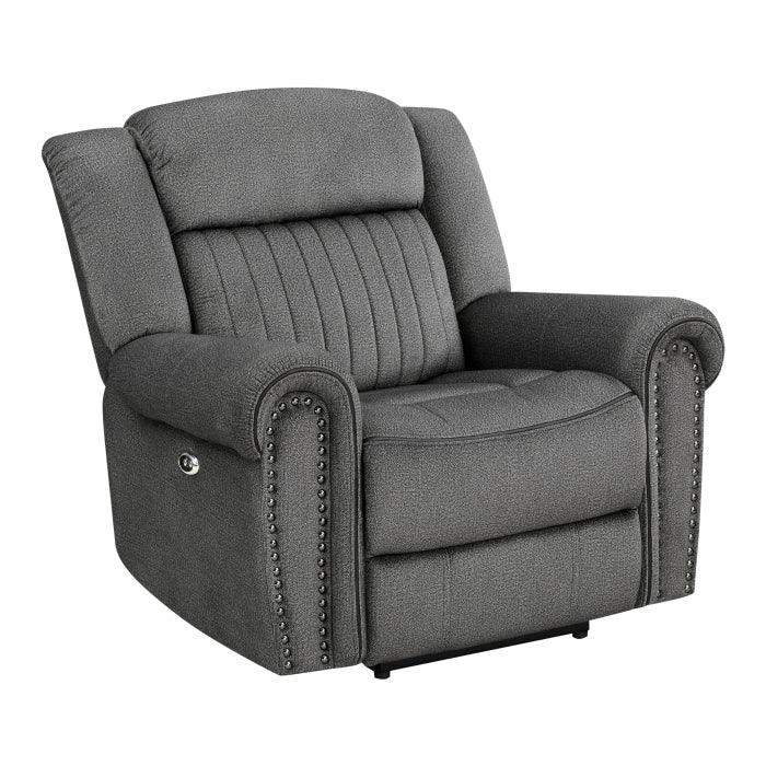 Homelegance - Brennen 2 Piece Power Reclining Sofa Set In Charcoal - 9204Cc*2Pw - ATL FURNITURE