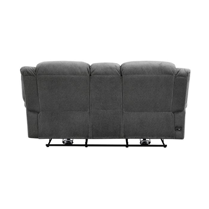 Homelegance - Brennen Power Double Reclining Love Seat With Center Console In Charcoal - 9204Cc-2Pw - ATL FURNITURE