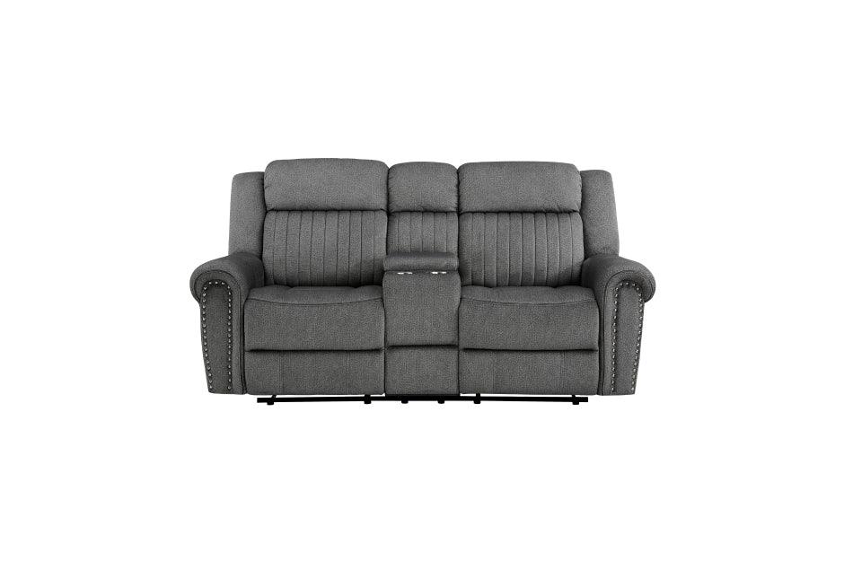 Homelegance - Brennen Double Reclining Loveseat With Center Console In Charcoal - 9204Cc-2 - ATL FURNITURE