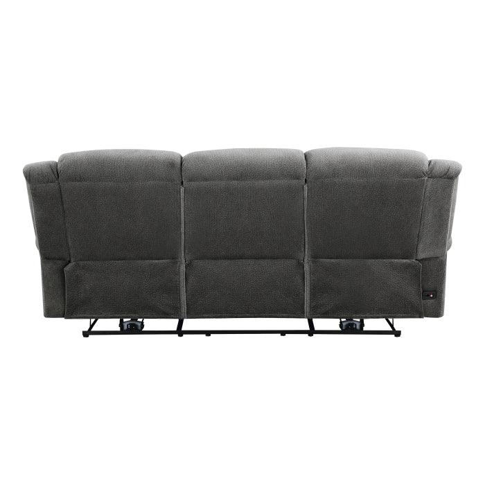 Homelegance - Brennen Power Double Reclining Sofa In Charcoal - 9204Cc-3Pw - ATL FURNITURE