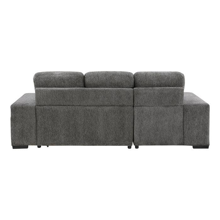 Homelegance - Dadeville 2-Piece Sectional With Pull-Out Bed, Stools And Left Chaise With Hidden Storage In Dark Gray - 9205Dg*2Lc2R - ATL FURNITURE