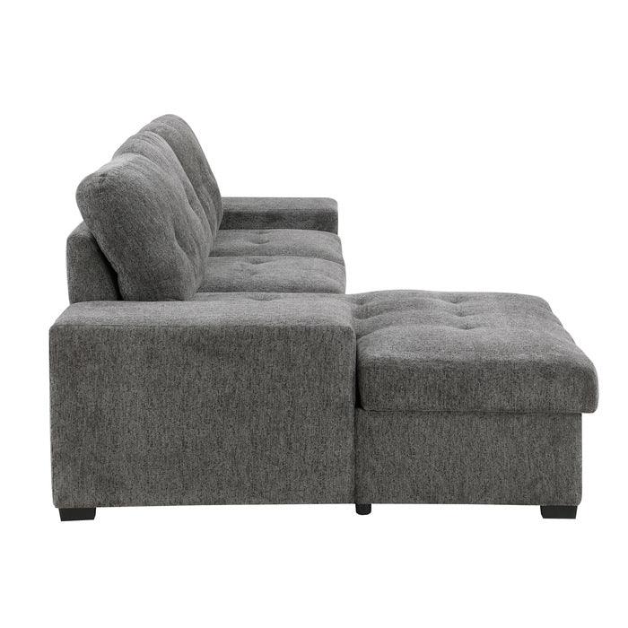 Homelegance - Dadeville 2-Piece Sectional With Pull-Out Bed, Stools And Left Chaise With Hidden Storage In Dark Gray - 9205Dg*2Lc2R - ATL FURNITURE