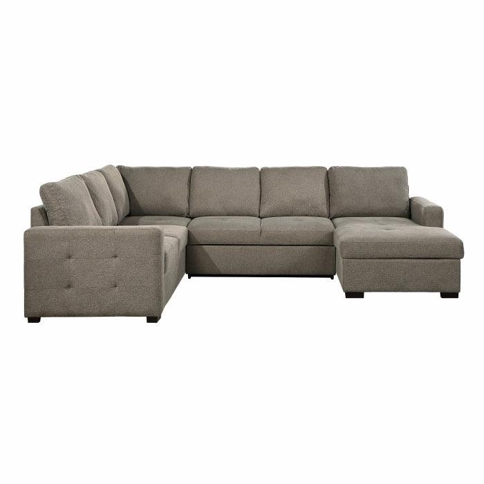 Homelegance - Elton 3-Piece Sectional With Pull-Out Bed And Right Chaise With Hidden Storage In Brown - 9206Br*33Lrc - ATL FURNITURE