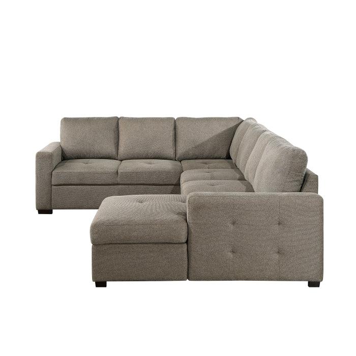 Homelegance - Elton 3-Piece Sectional With Pull-Out Bed And Right Chaise With Hidden Storage In Brown - 9206Br*33Lrc - ATL FURNITURE