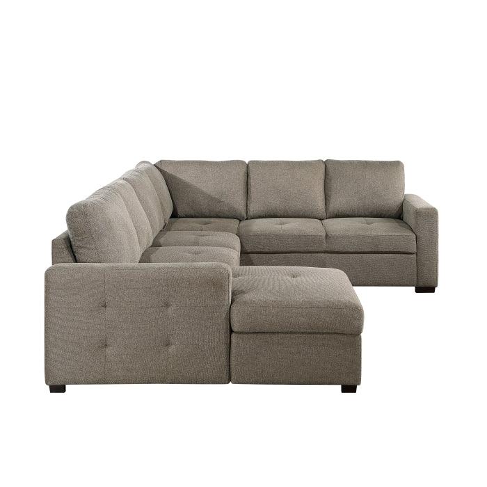 Homelegance - Elton 3-Piece Sectional With Pull-Out Bed And Left Chaise With Hidden Storage In Brown - 9206Br*3Lc3R - ATL FURNITURE