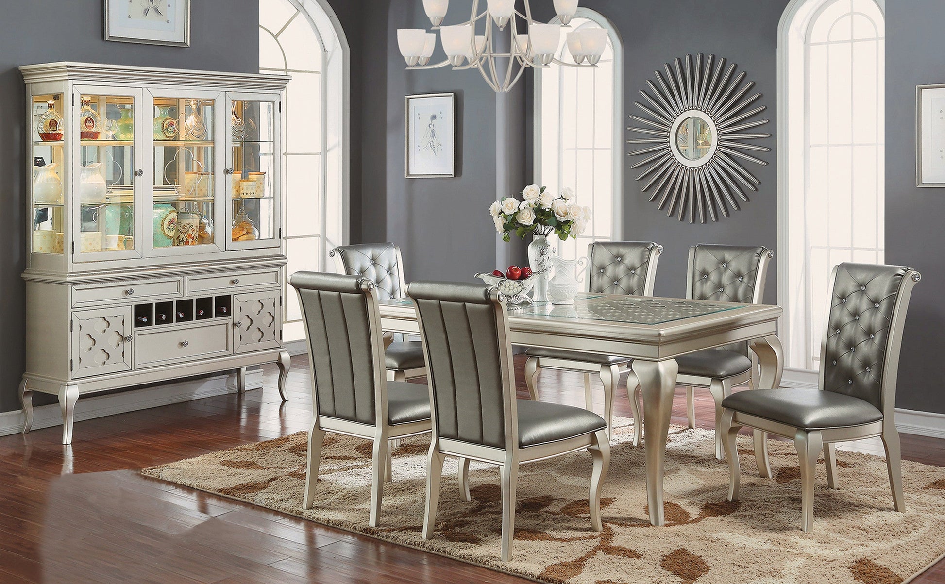 Silver Dining Table - ATL FURNITURE