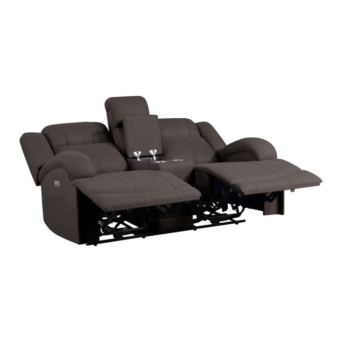 Homelegance - Camryn Power Double Reclining Love Seat With Center Console In Chocolate - 9207Chc-2Pw - ATL FURNITURE