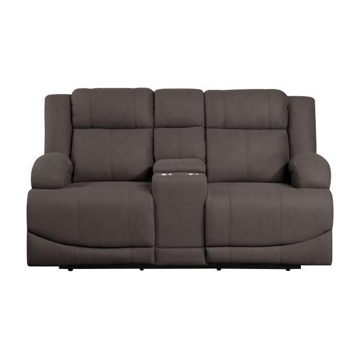 Homelegance - Camryn Power Double Reclining Love Seat With Center Console In Chocolate - 9207Chc-2Pw - ATL FURNITURE