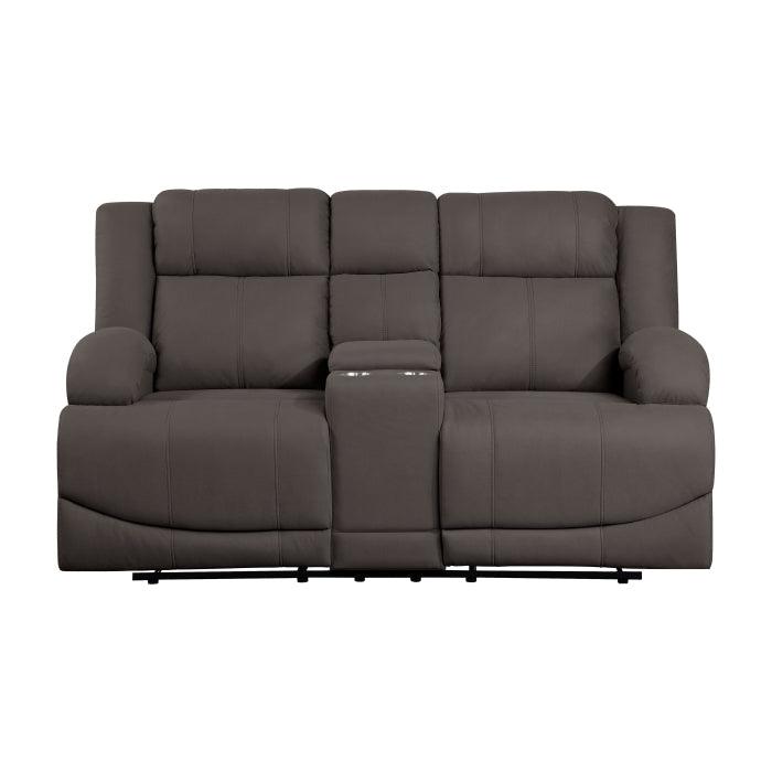 Homelegance - Camryn Double Reclining Loveseat With Center Console In Chocolate - 9207Chc-2 - ATL FURNITURE