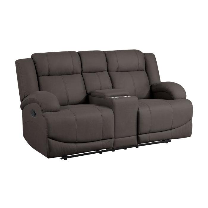 Homelegance - Camryn Double Reclining Loveseat With Center Console In Chocolate - 9207Chc-2 - ATL FURNITURE