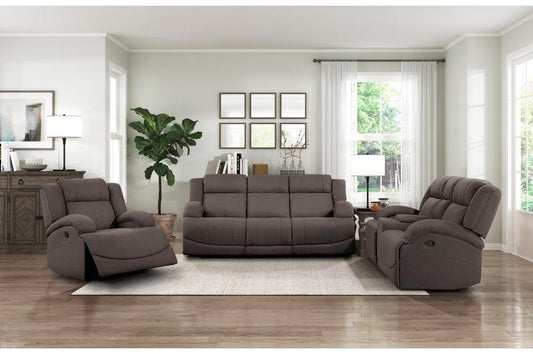 Homelegance - Camryn 3 Piece Double Reclining Living Room Set In Chocolate - 9207Chc*3 - ATL FURNITURE