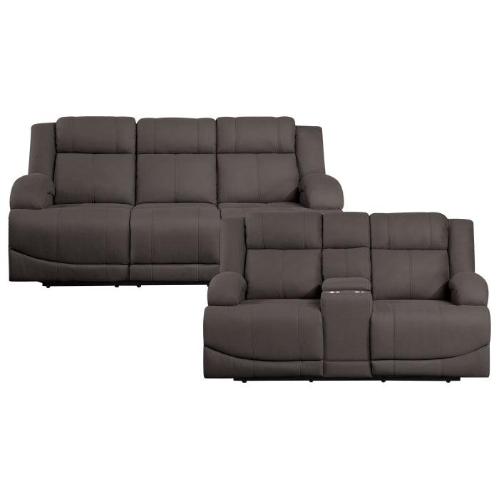 Homelegance - Camryn 2 Piece Power Double Reclining Sofa Set In Chocolate - 9207Chc*2Pw - ATL FURNITURE