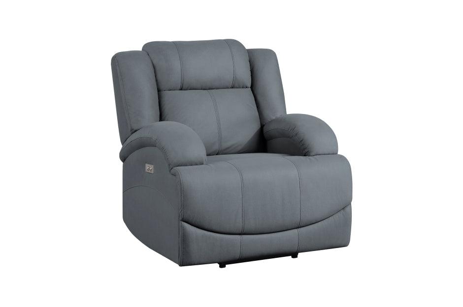 Homelegance - Camryn Power Reclining Chair In Graphite Blue - 9207Gpb-1Pw - ATL FURNITURE