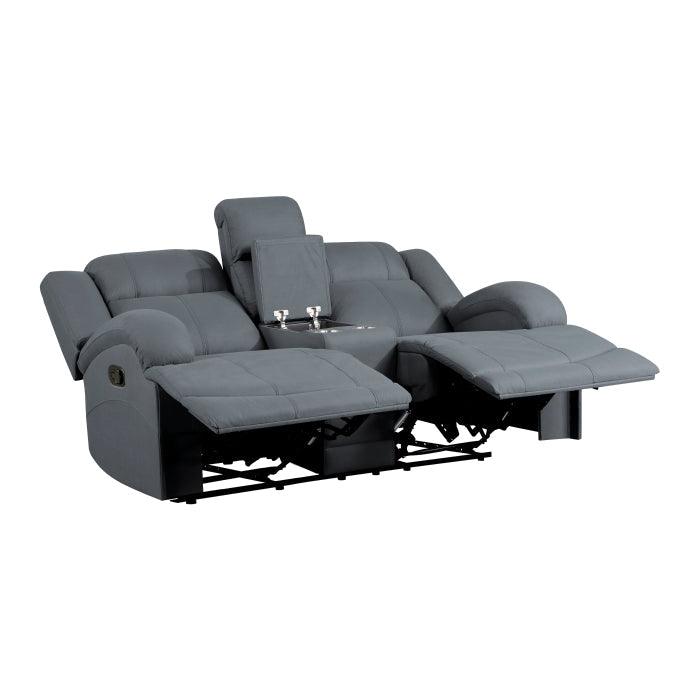 Homelegance - Camryn Double Reclining Loveseat With Center Console In Graphite Blue - 9207Gpb-2 - ATL FURNITURE