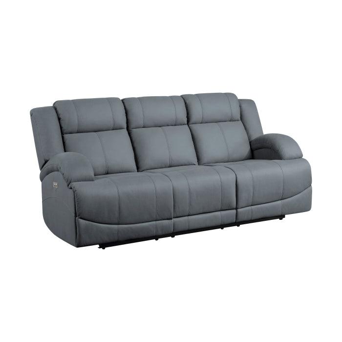 Homelegance - Camryn 2 Piece Power Double Reclining Sofa Set In Graphite Blue - 9207Gpb*2Pw - ATL FURNITURE