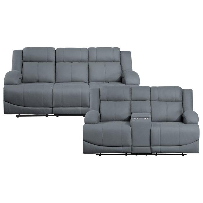 Homelegance - Camryn 2 Piece Reclining Sofa Set In Graphite Blue - 9207Gpb*2 - ATL FURNITURE