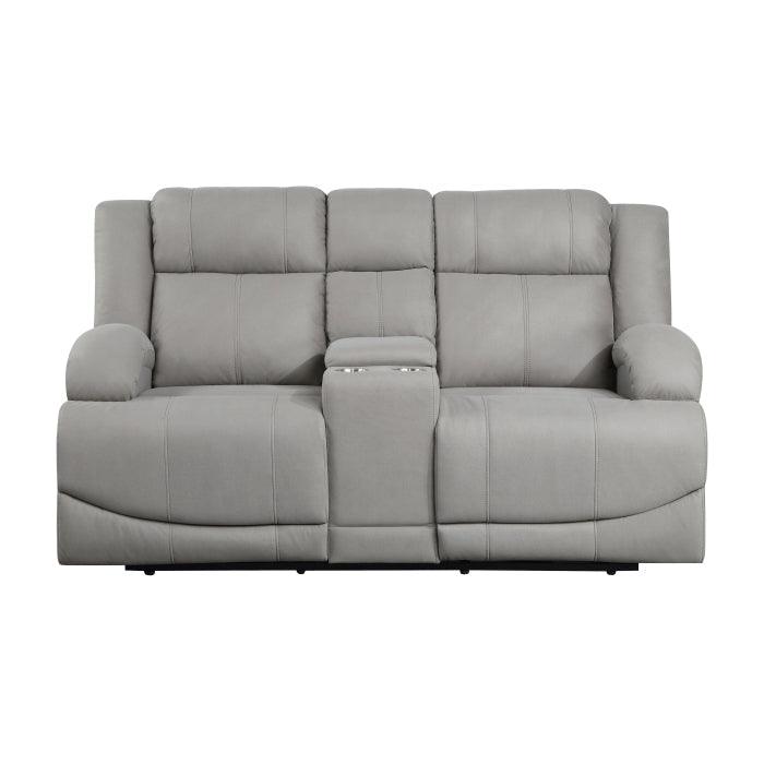 Homelegance - Camryn Power Double Reclining Loveseat With Center Console In Gray - 9207Gry-2Pw - ATL FURNITURE