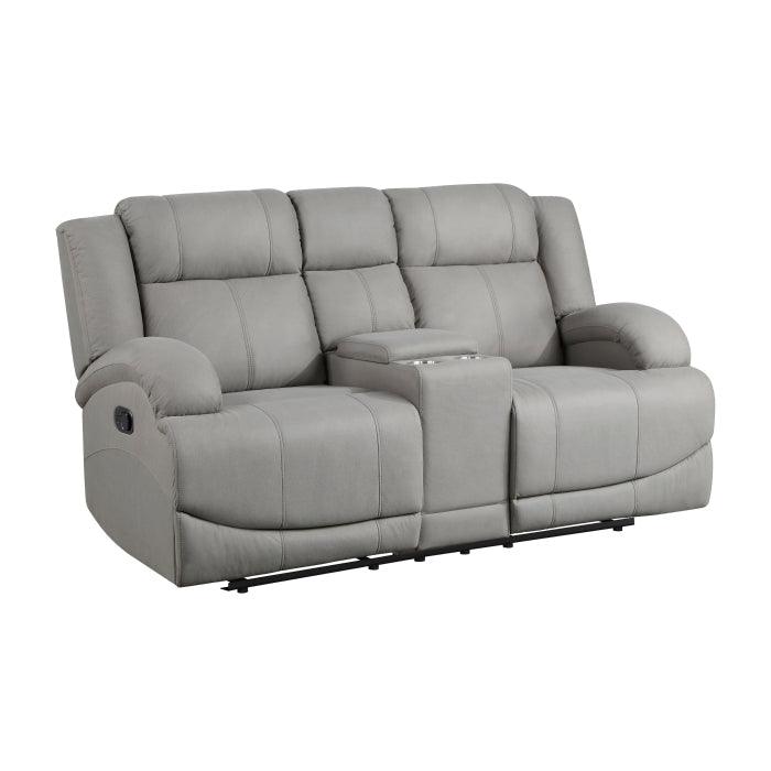 Homelegance - Camryn Double Reclining Loveseat With Center Console In Gray - 9207Gry-2 - ATL FURNITURE