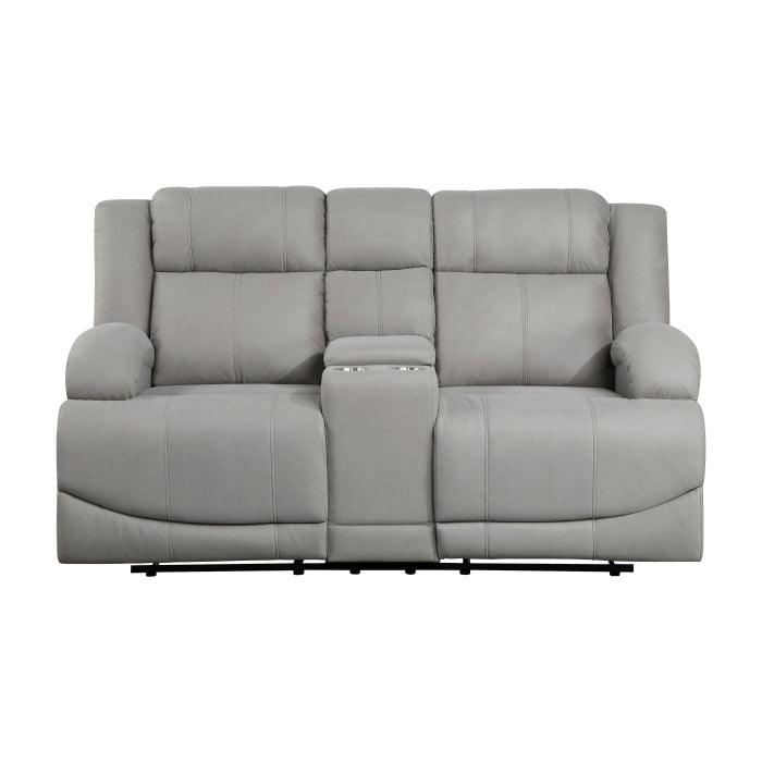 Homelegance - Camryn Double Reclining Loveseat With Center Console In Gray - 9207Gry-2 - ATL FURNITURE