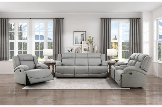 Homelegance - Camryn 3 Piece Double Reclining Living Room Set In Gray - 9207Gry*3 - ATL FURNITURE