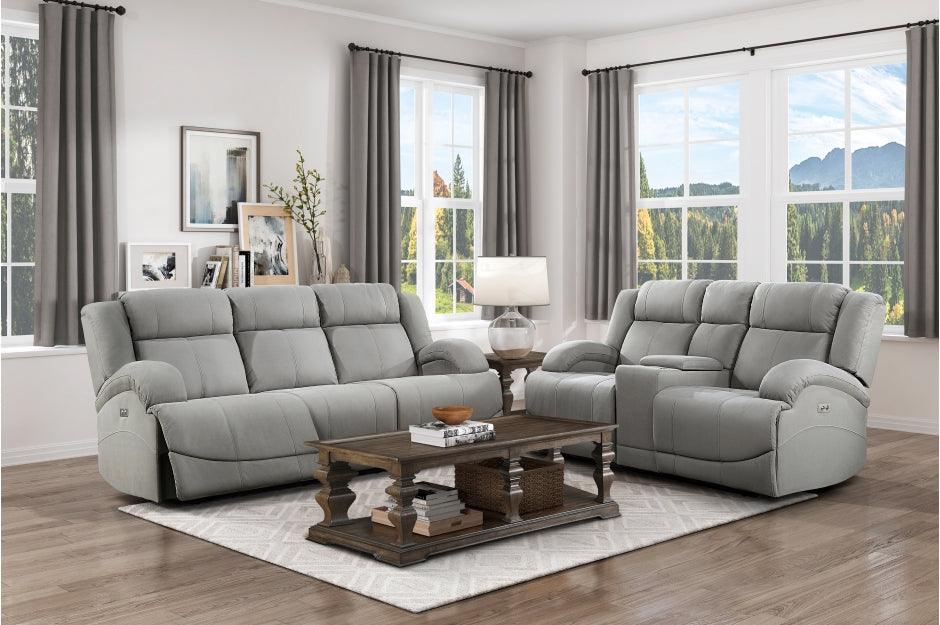 Homelegance - Camryn 2 Piece Power Double Reclining Sofa Set In Gray - 9207Gry*2Pw - ATL FURNITURE