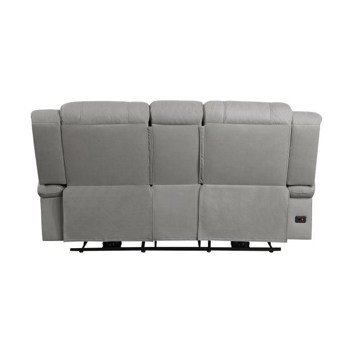 Homelegance - Camryn Power Double Reclining Loveseat With Center Console In Gray - 9207Gry-2Pw - ATL FURNITURE