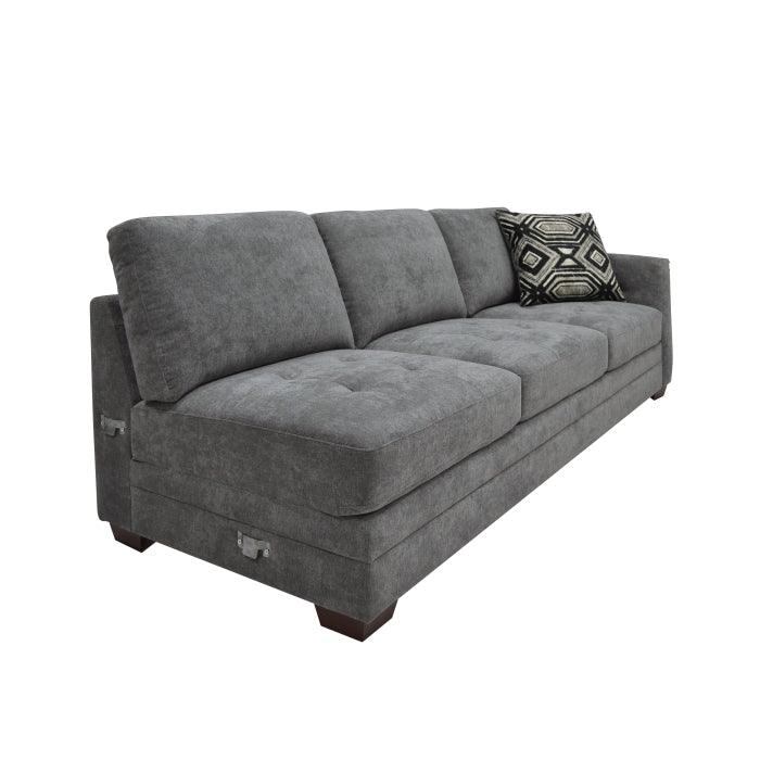 Homelegance - Sidney 3-Piece Sectional With Storage Ottoman And Usb Ports In Gray - 9212Gry*3Ot - ATL FURNITURE