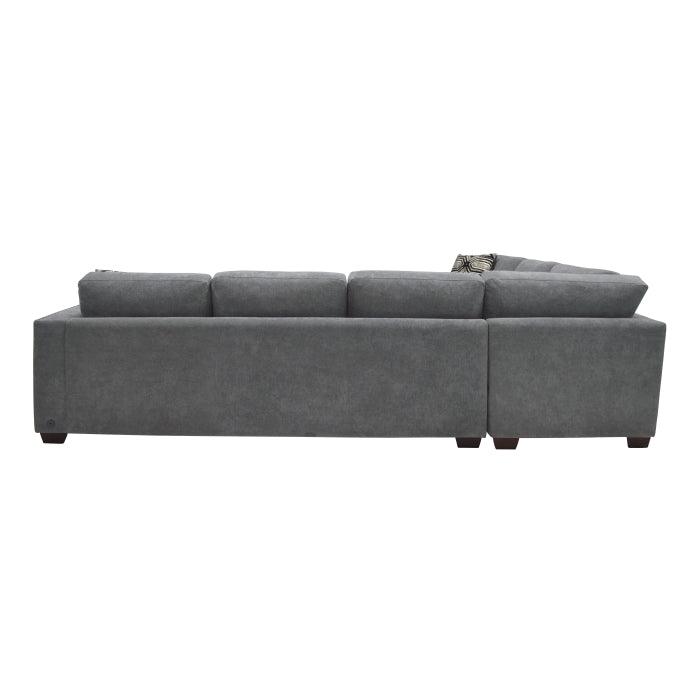 Homelegance - Sidney 2-Piece Sectional With Usb Ports In Gray - 9212Gry*23L3R - ATL FURNITURE