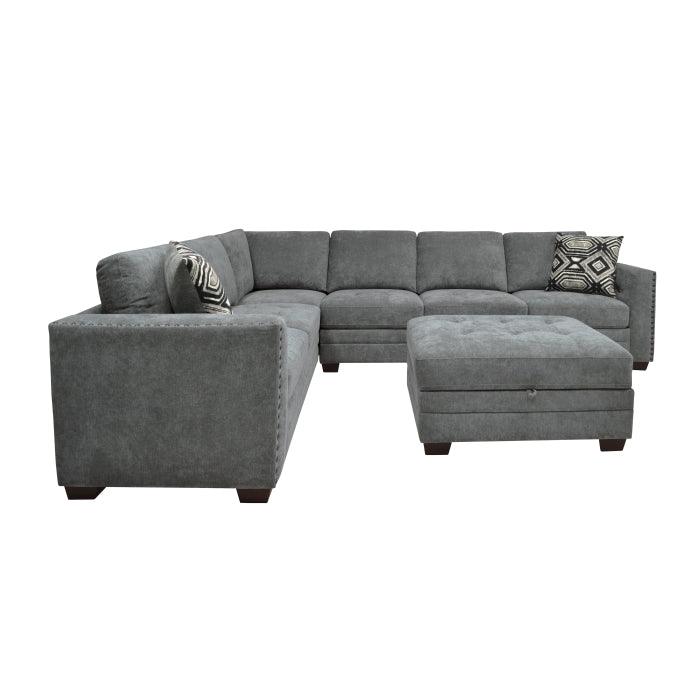 Homelegance - Sidney 3-Piece Sectional With Storage Ottoman And Usb Ports In Gray - 9212Gry*3Ot - ATL FURNITURE