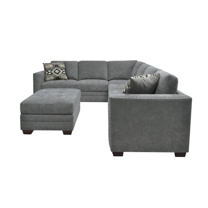 Homelegance - Sidney 3-Piece Sectional With Storage Ottoman And Usb Ports In Gray - 9212Gry*3Ot - ATL FURNITURE