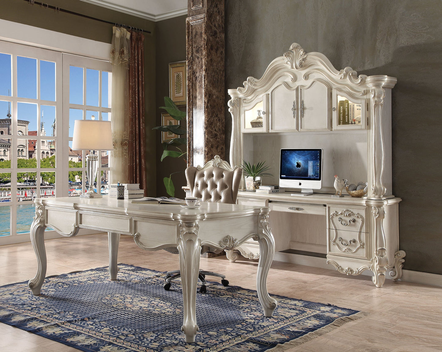 Versailles Bone White Desk - ATL FURNITURE