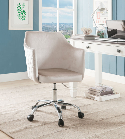 Cosgair Champagne Velvet & Chrome Office Chair - ATL FURNITURE