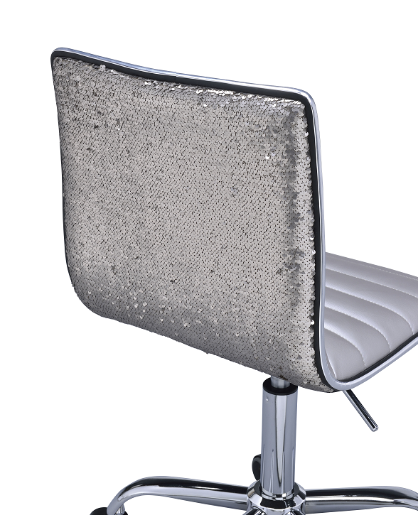 Alessio Silver PU & Chrome Office Chair - ATL FURNITURE