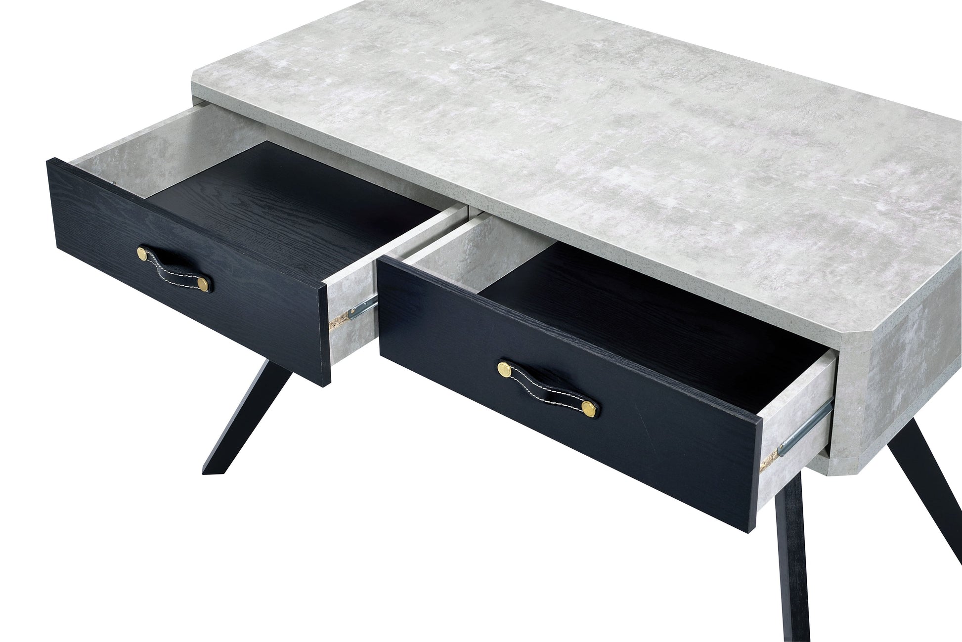 Magna Faux Concrete & Black Desk - ATL FURNITURE