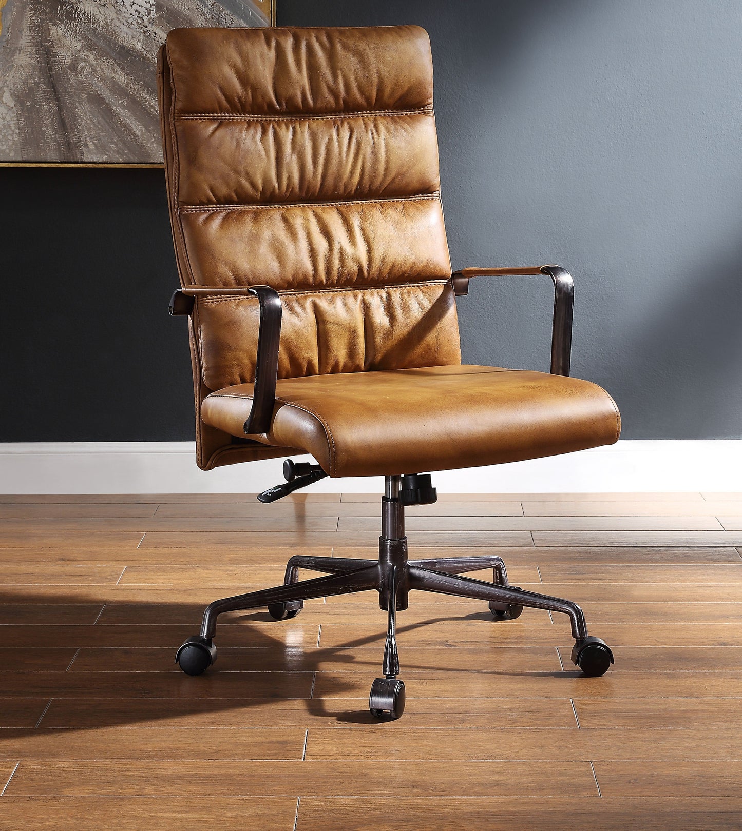 Jairo Sahara Top Grain Leather Office Chair - ATL FURNITURE