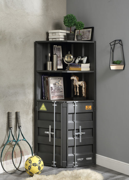 Cargo Gunmetal Bookcase (Corner) - ATL FURNITURE