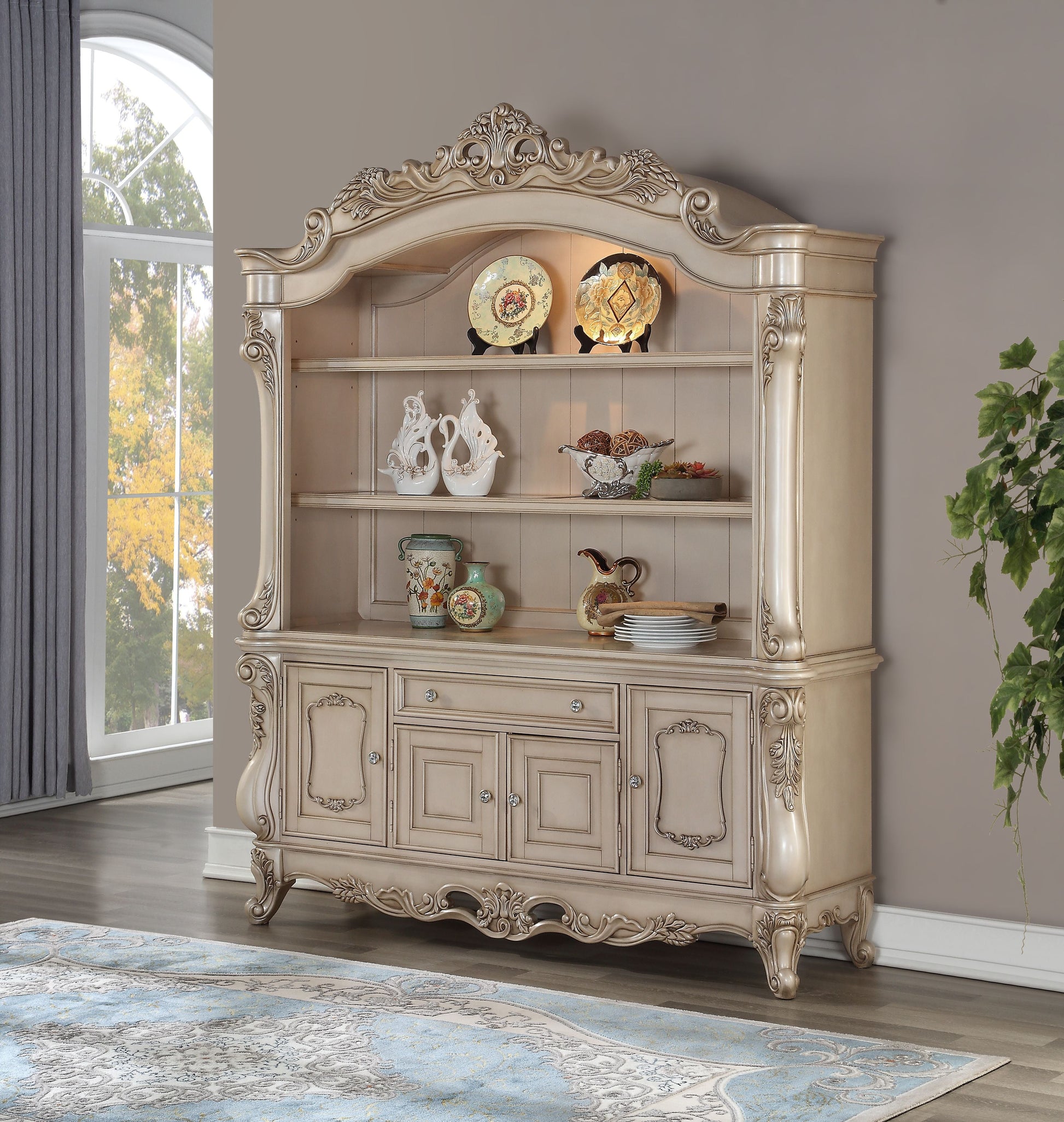 Gorsedd Antique White Executive Bookcase - ATL FURNITURE