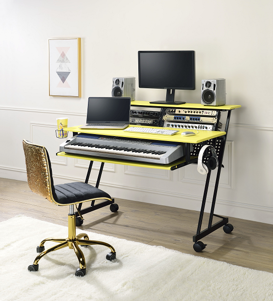 Suitor Yellow & Black Computer Desk - ATL FURNITURE